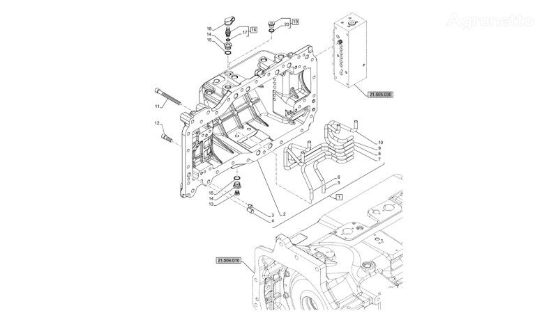 New Holland T6070  ホイールトラクターのためのNew Holland Pokrywa 51694620 ギアボックスハウジング